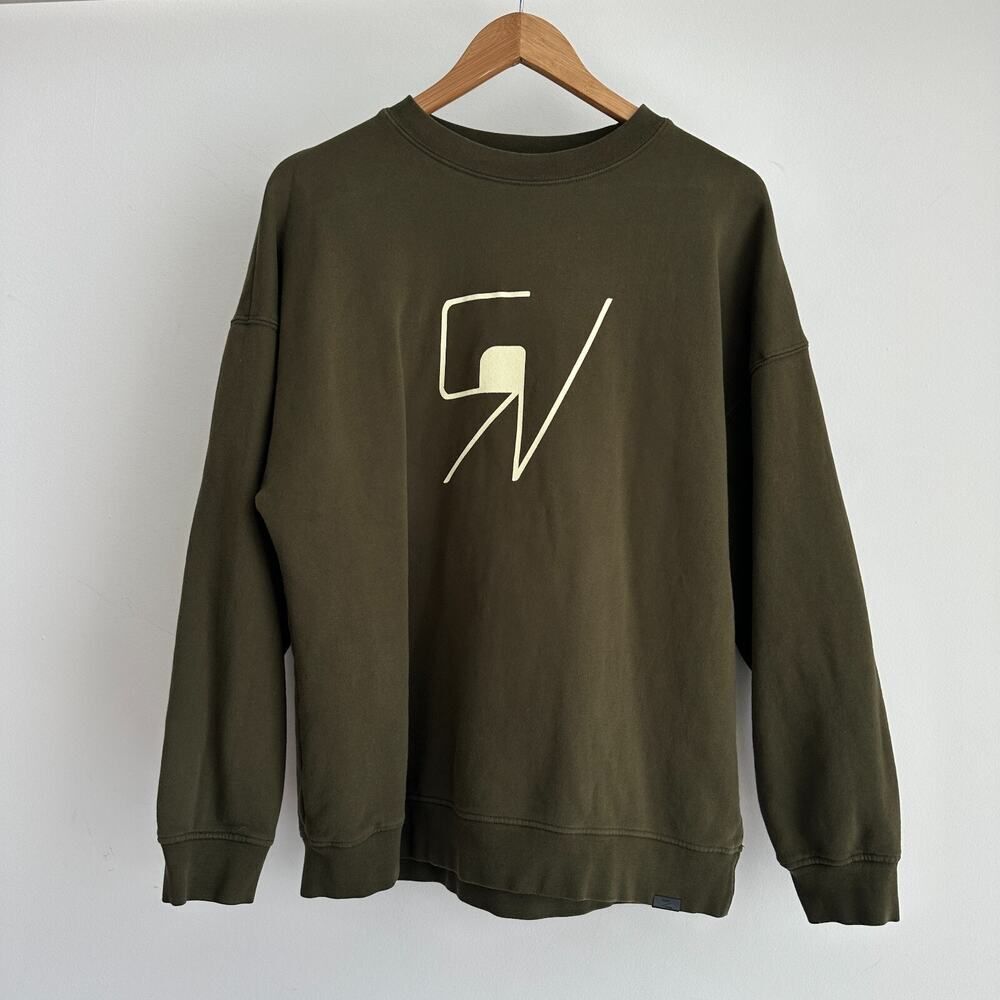 Grey/Ven Sweatshirt Womens Small Green Cotton Crew Neck Sweater The Hamptons